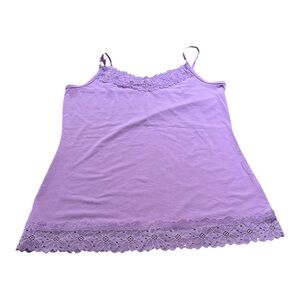 Cato Lavender Lace-Trim Tank Top